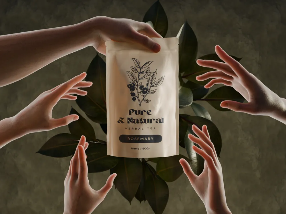 Eco-Inspired Branding & Product Display, 3D render